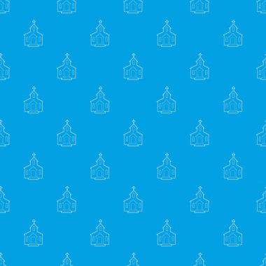 Kilise desen vektör kesintisiz mavi
