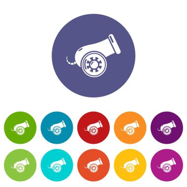 Uçaksavar simgeler vektör renk ayarla