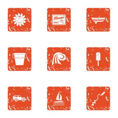 Beach float simgeler kümesi, grunge tarzı