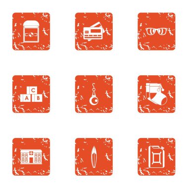 Program geliştirme çocuk simgeler kümesi, grunge tarzı