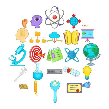 İnsan zekası Icons set, karikatür tarzı
