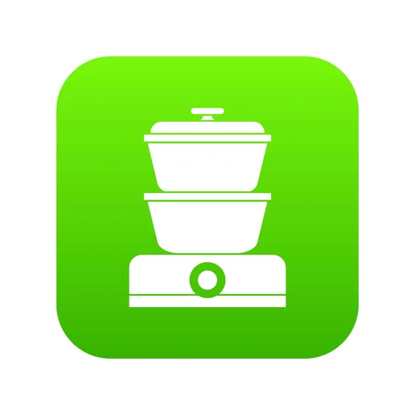 Icono de vapor verde digital — Vector de stock