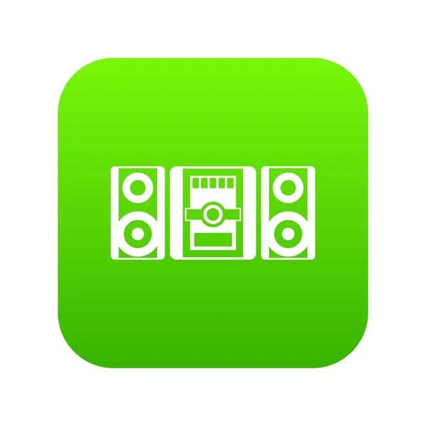 Hudební centrum ikonu digitální zelená — Stockový vektor