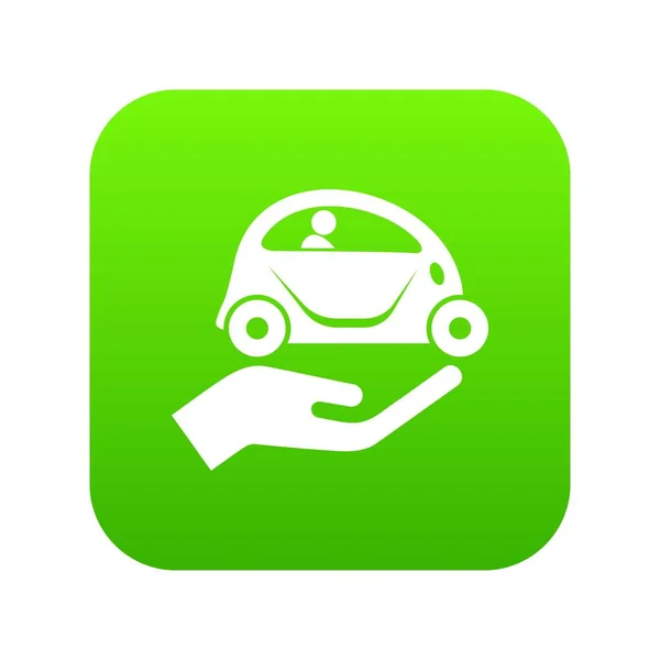 Icono de protección del coche vector verde — Vector de stock