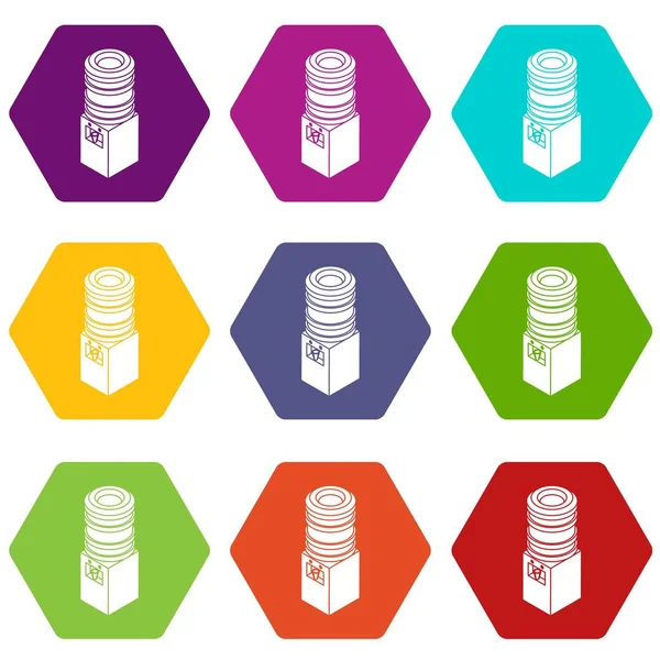 9 vektör Office su soğutucu Icons set