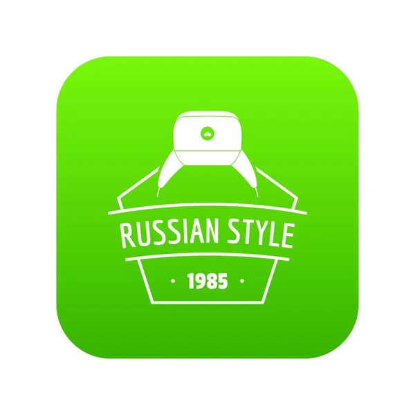 Russian style icon green vector — Stock Vector