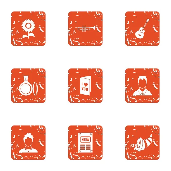 Aşk belge simgeler kümesi, grunge tarzı