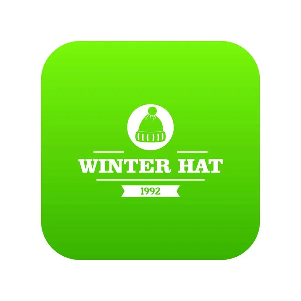 Διάνυσμα πράσινο εικονίδιο καπέλο χειμώνα — Διανυσματικό Αρχείο