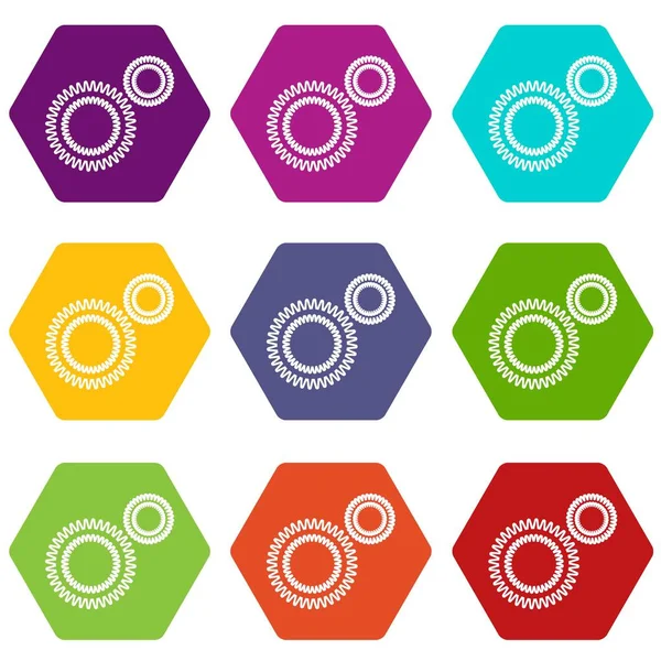 9 vektör küf virüs Icons set