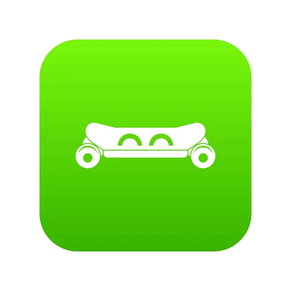 Skateboard icono de la cubierta verde digital — Vector de stock