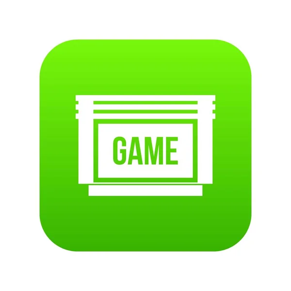 Game cartridge icon digital green — Stock Vector