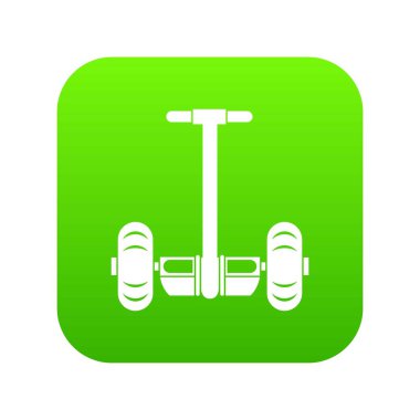 İki tekerlekli Akülü araç simgesini dijital yeşil