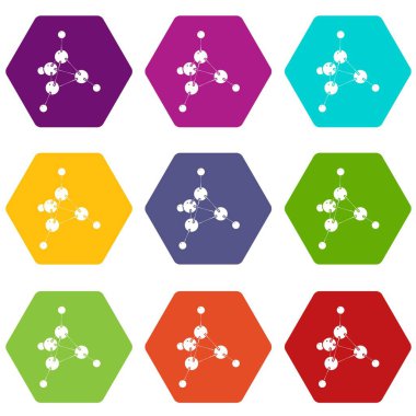 9 vektör metanol Icons set