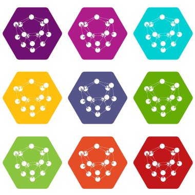 9 vektör glikoz Icons set