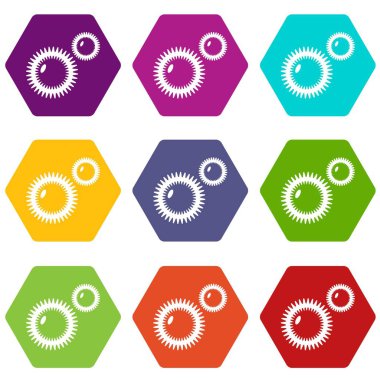 9 vektör küf virüs Icons set