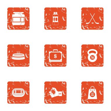 Kayıt Icons set, grunge tarzı