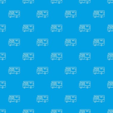 Seyahat camper van desen vektör kesintisiz mavi