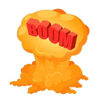 Boom konuşma balonu simgesinin, izometrik stili