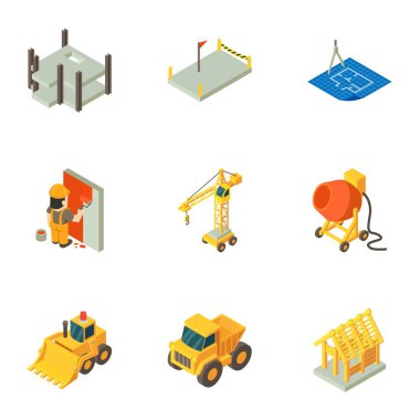 Oluşumu Icons set, izometrik stili