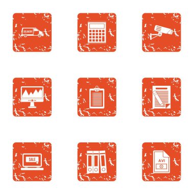 Dosya belge simgeler kümesi, grunge tarzı