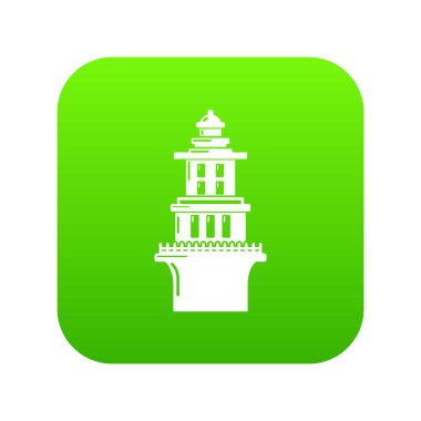 Deniz feneri yeşil simge vektör