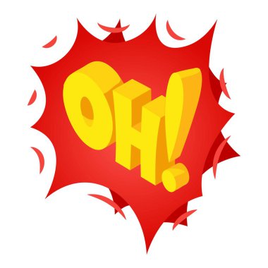 Oh konuşma balonu simgesini, izometrik stili