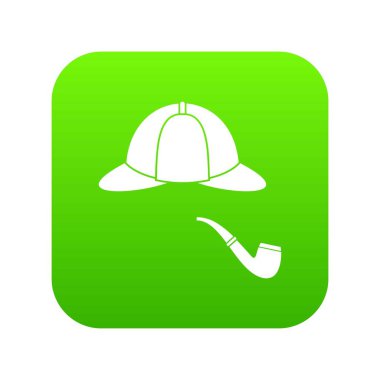 Şapka ve boru simgesi dijital yeşil