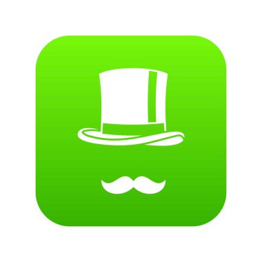 Silindir ve bıyıkları simgesi dijital yeşil