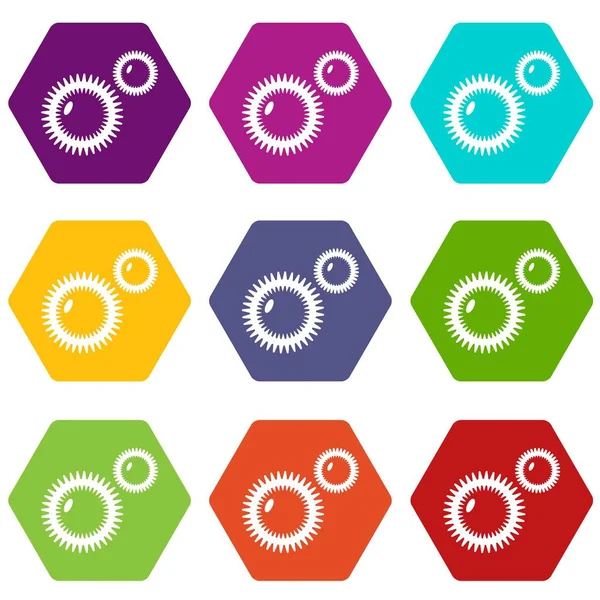 9 vektör küf virüs Icons set