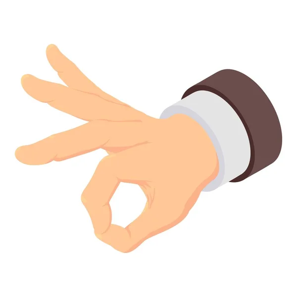 Ok hand sign icon, isometric style — Stock Vector