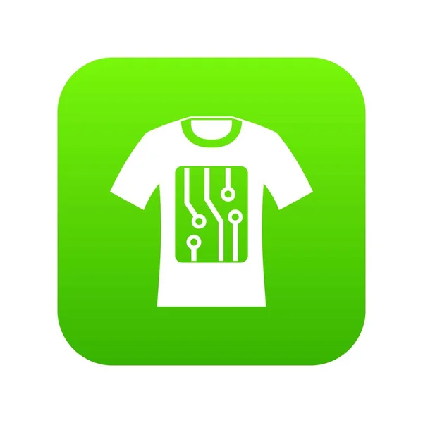 Elektroniczne t-shirt ikona cyfrowego zielony — Wektor stockowy