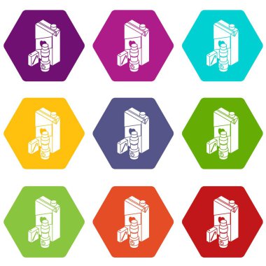 9 vektör suyu paketi Icons set