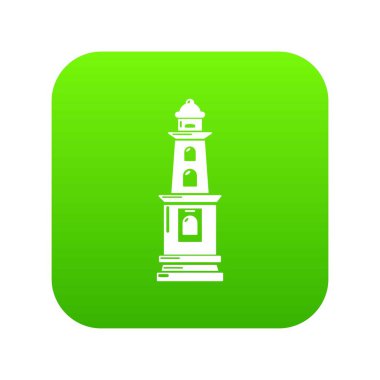 Uyarı ışığı simgesi yeşil vektör