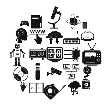 Gerçekler Icons set, basit tarzı