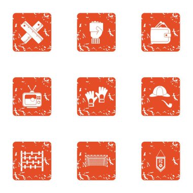 Gider Icons set, grunge tarzı