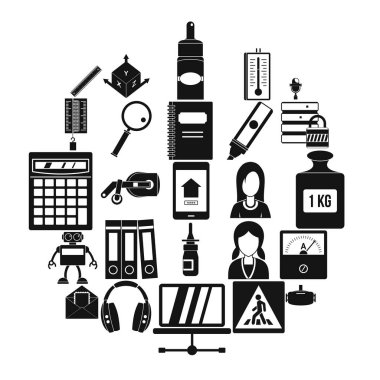 Deyim Icons set, basit tarzı