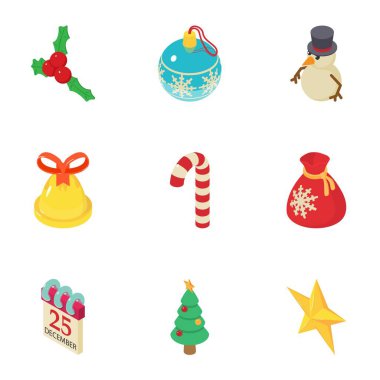 İsa'nın doğuşu Icons set, karikatür tarzı