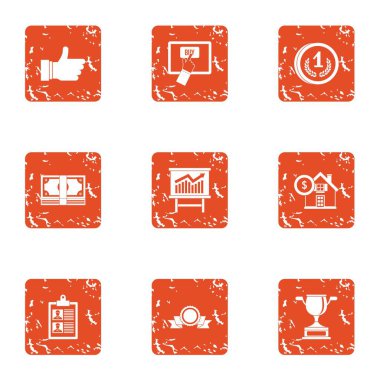 Üretmek sevk irsaliyesi Icons set, grunge tarzı