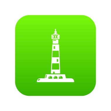 Okyanus deniz feneri yeşil simge vektör