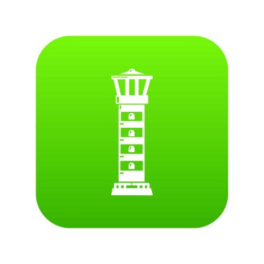 Sahil beacon yeşil simge vektör