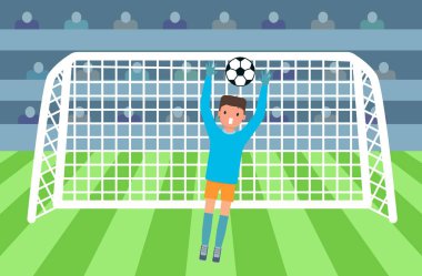 Futbol kaleci Stadyumu kavramı, düz stil.