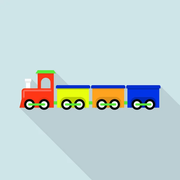 Ícone de brinquedo de trem, estilo plano — Vetor de Stock