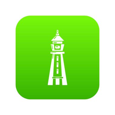 Kule yeşil simge vektör uyarı