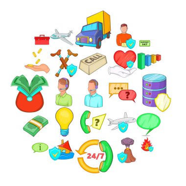 Icons set, karikatür tarzı iptal et