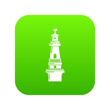 Deniz feneri yeşil simge vektör