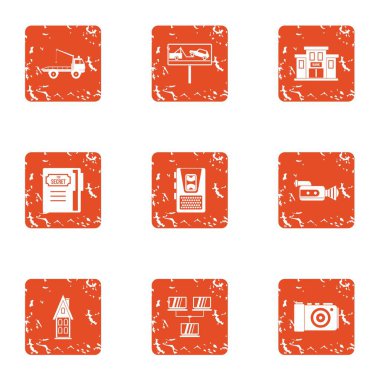 Ev ağ simgeler kümesi, grunge tarzı