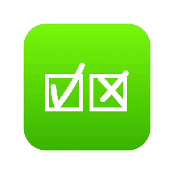 Marca de verificación para aceptar y rechazar icono digital verde — Archivo Imágenes Vectoriales