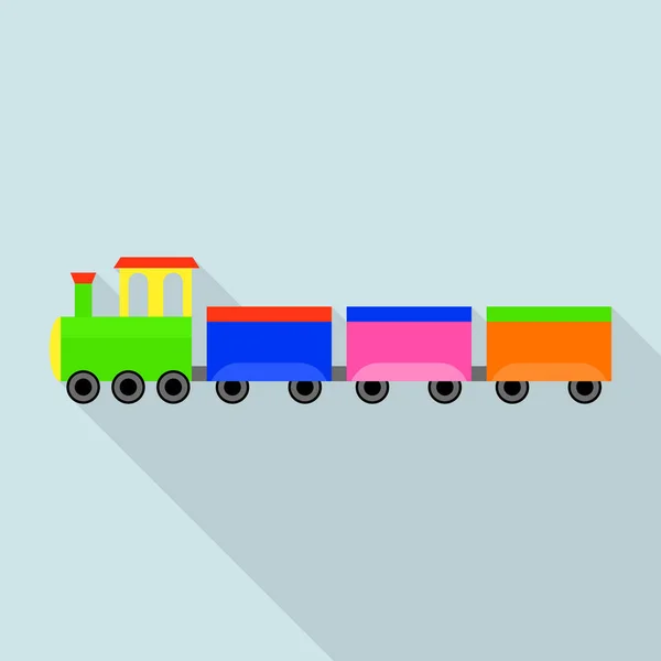 German train toy icon, flat style — Stock Vector