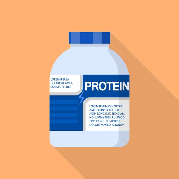 Ícone de frasco de proteína Eco, estilo plano — Vetor de Stock