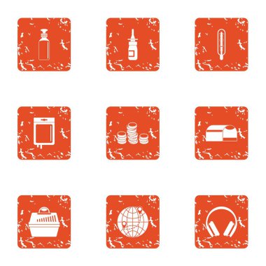 Finans sektörü simgeler kümesi, grunge tarzı